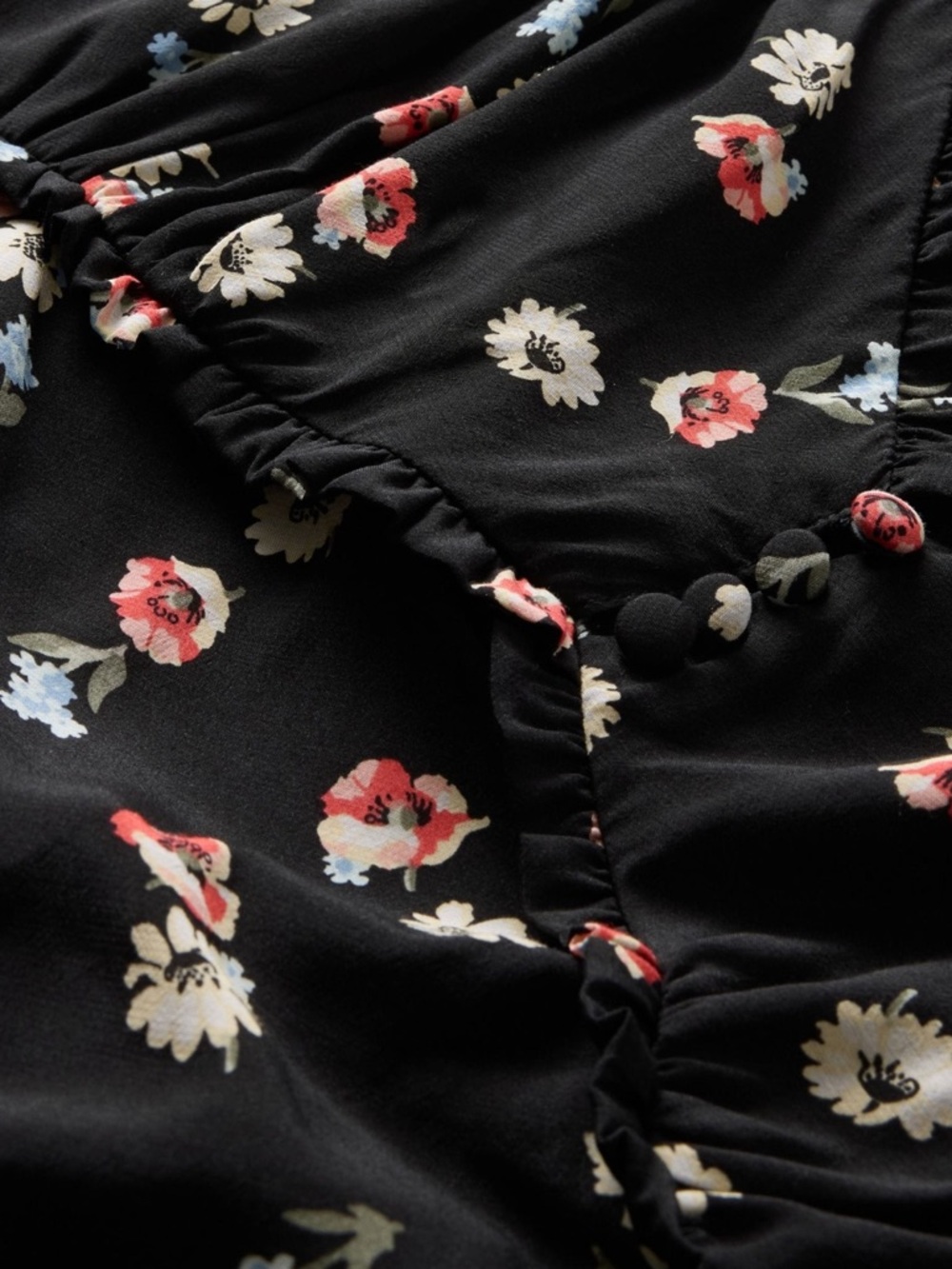 NWT Gap Floral Milkmaid Midi Dress Cottagecore Puff Sleeve Smocked M - Picture 8 of 12
